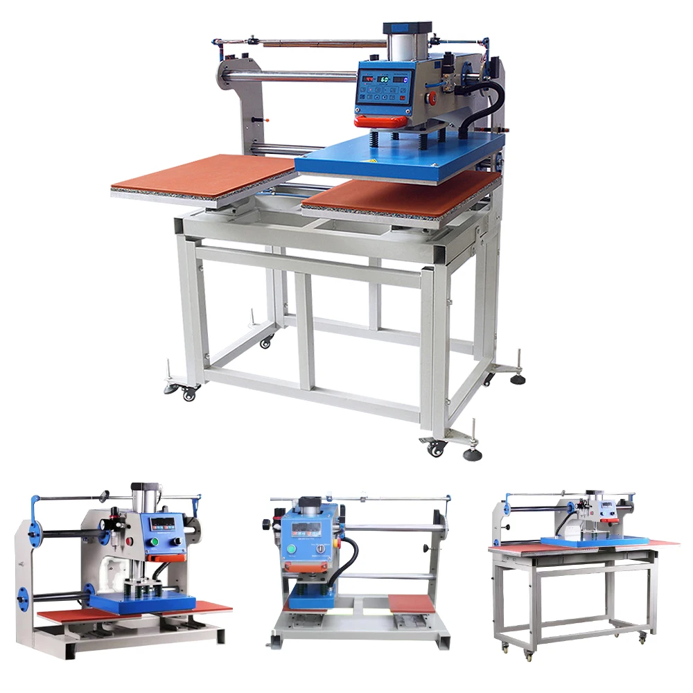 Efficient different size option Pneumatic Double Station Automatic Open Heat Transfer Press Machines for High-Quality Printing