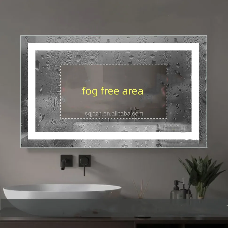 Supplier Of Ebay Smart Led Illuminated Bathroom Mirror With Demister And Clock Time 500X700mm Wall Mounted Lights Bath Mirror
