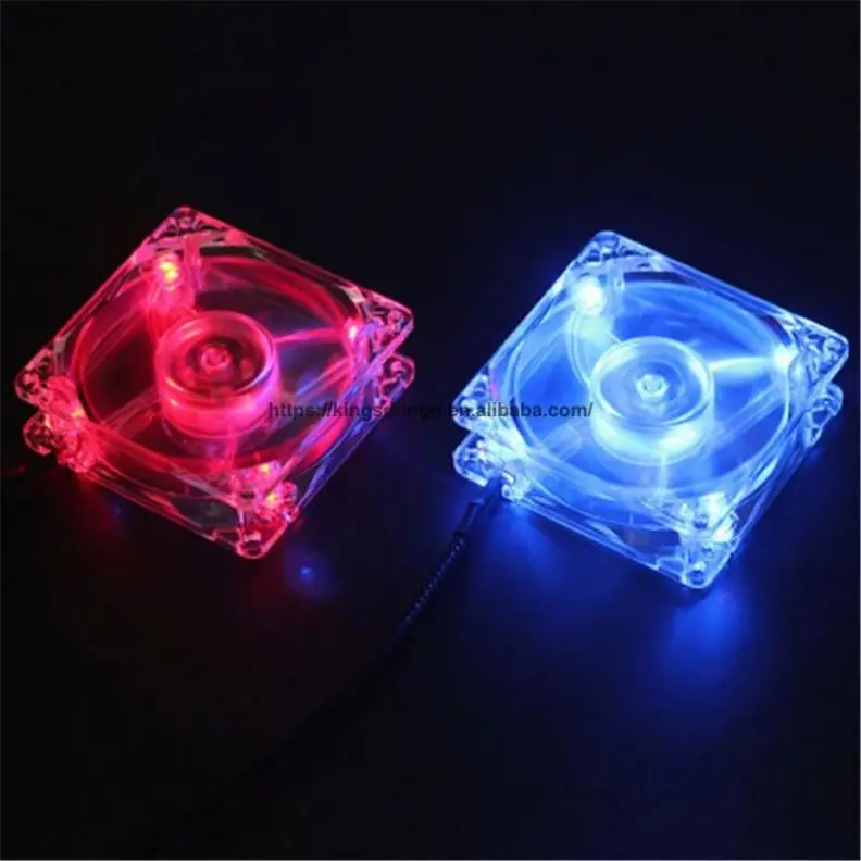 PC Computer Fan 4Pin DC 12V 80mm 4 Colors LED Light PC Compu