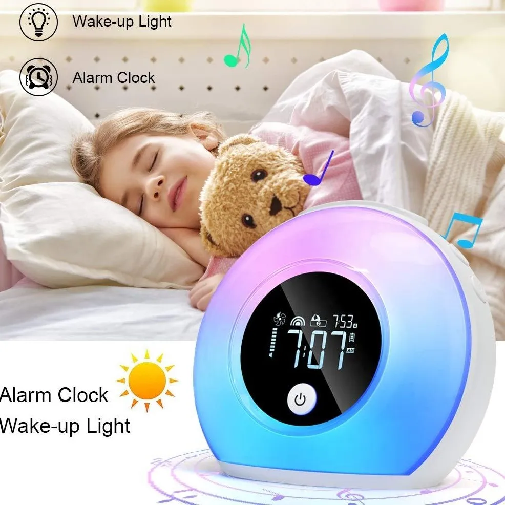 Latest Color Changing Bluetooth Speaker Alarm Clock Sunsise Lamp Living Room Night Light Speakers