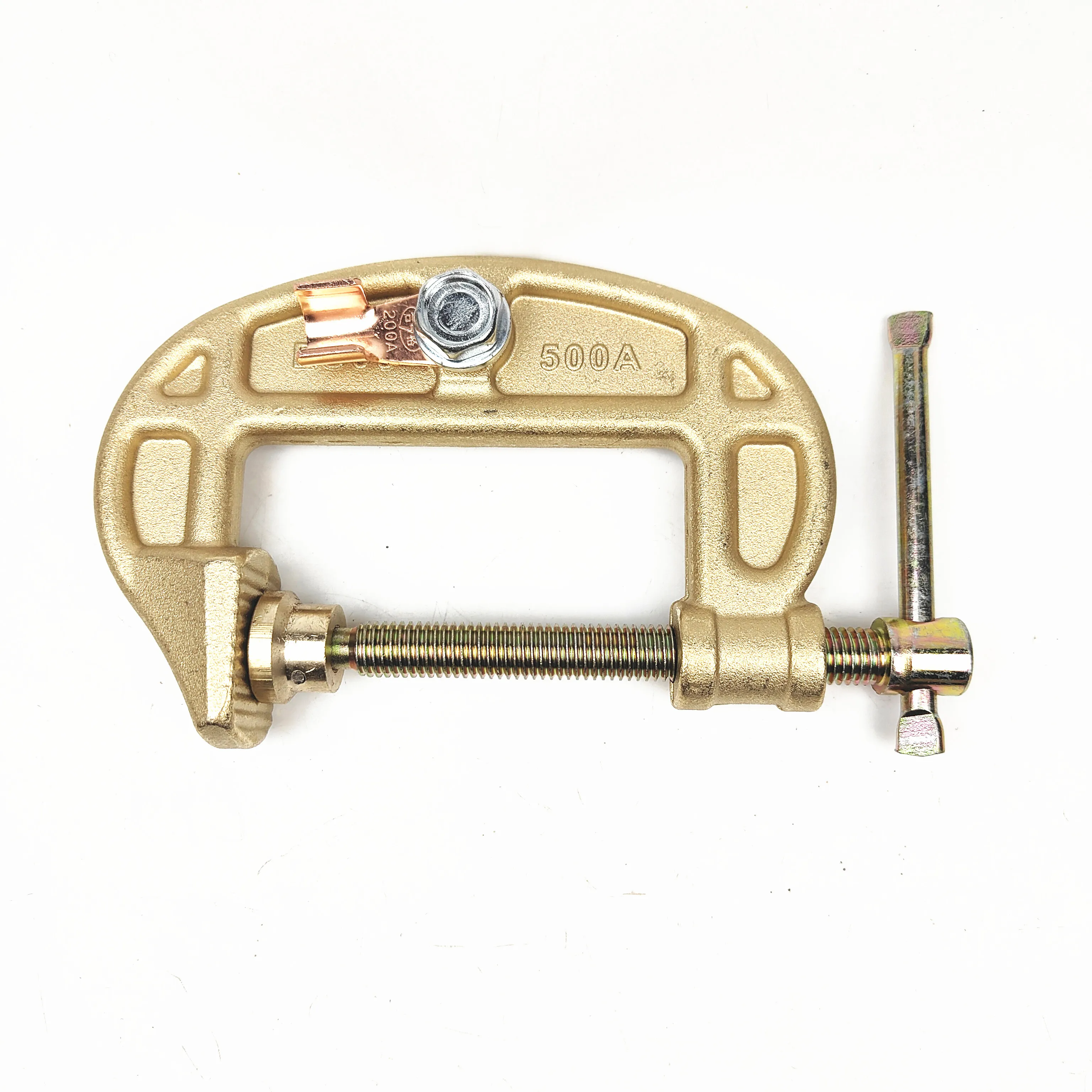 Solid Brass G-Style Welding Ground Clamp 600mm Jaw Width 10mm Welding Rods C-Clamp Maximum 10mm 600mm Jaw Width 10mm Welding