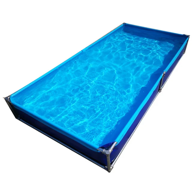 Rectangular breeding pond Aquaculture Indoor Outdoor Blue PVC Coated waterproof canvas fabric pvc tarpaulin fish tank
