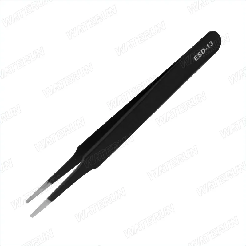 ESD-10 Black Antistatic Electric Best Design Stainless Steel Tweezers For Precision Devices Integrated Line Pin Trinkets