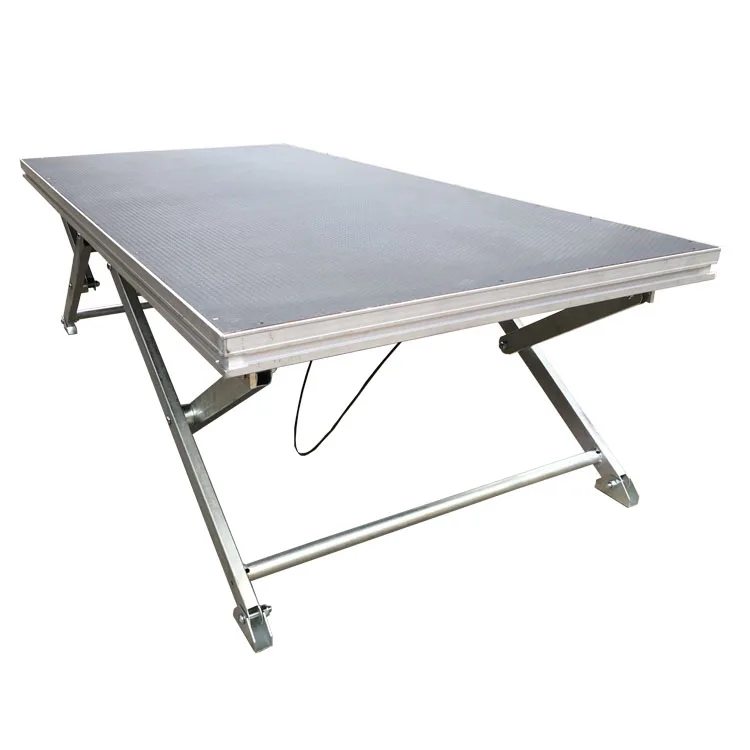 2*1m aluminum X Rotating hydraulic table lift stage scissor stage for car show