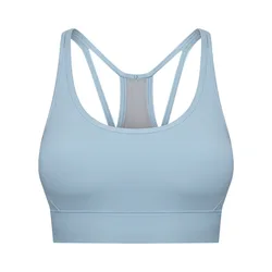 New 2022 Women Mesh Blank Sports Vest Shockproof Sports Bra Quick Dry Yoga Fitness Crop Tops