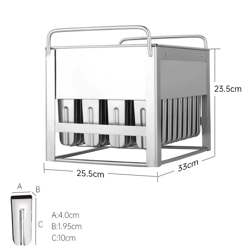 Stainless Steel Ice Lolly Mould Various Shape Square head Popsicle Mold Spiral Ice Cream Mold With Stick Holder