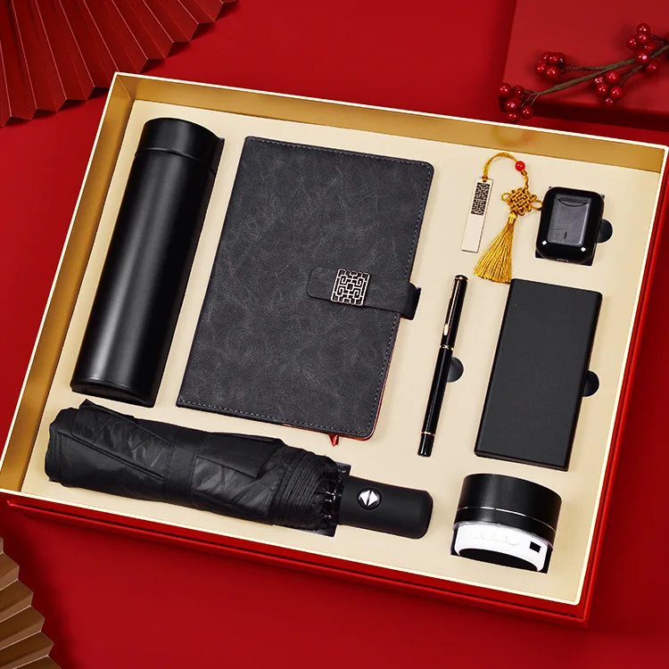 New best selling  promotional leather 3 in 1 client electronic corporate gifts souvenir for vip customers