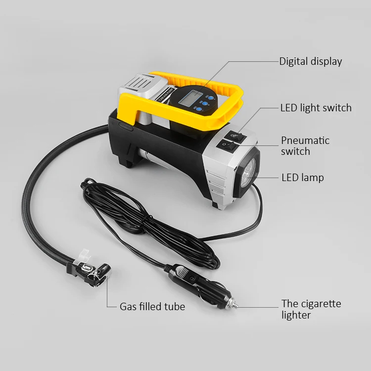 Electric car 12v portable air tire inflator pump cylinder compressor and sata