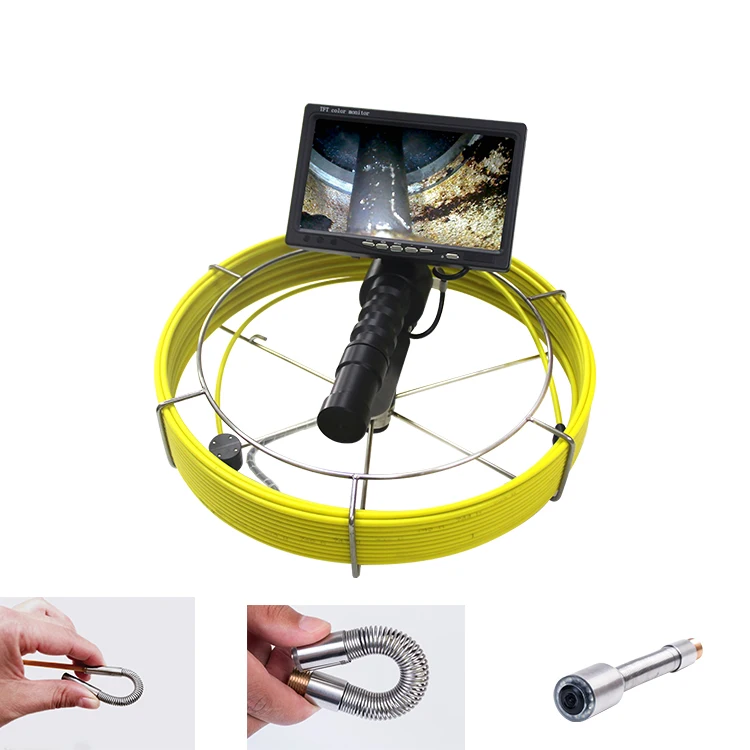 Jiutai Handheld color touch screen sewer Pipe Inspection Borescope Camera with meter counter