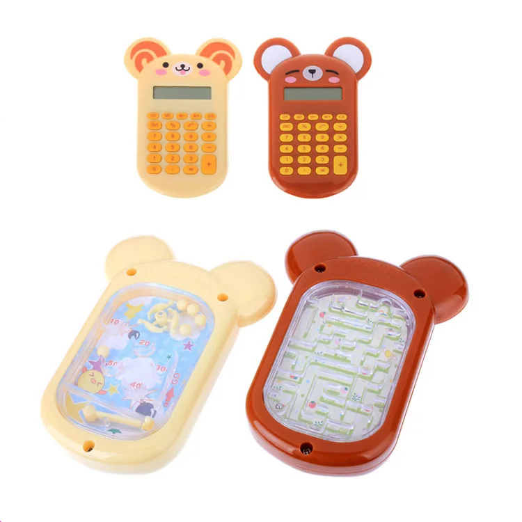 Gift 8 Digit Electronic Pocket Cute Teddy Bear Calculator Maze Calculator