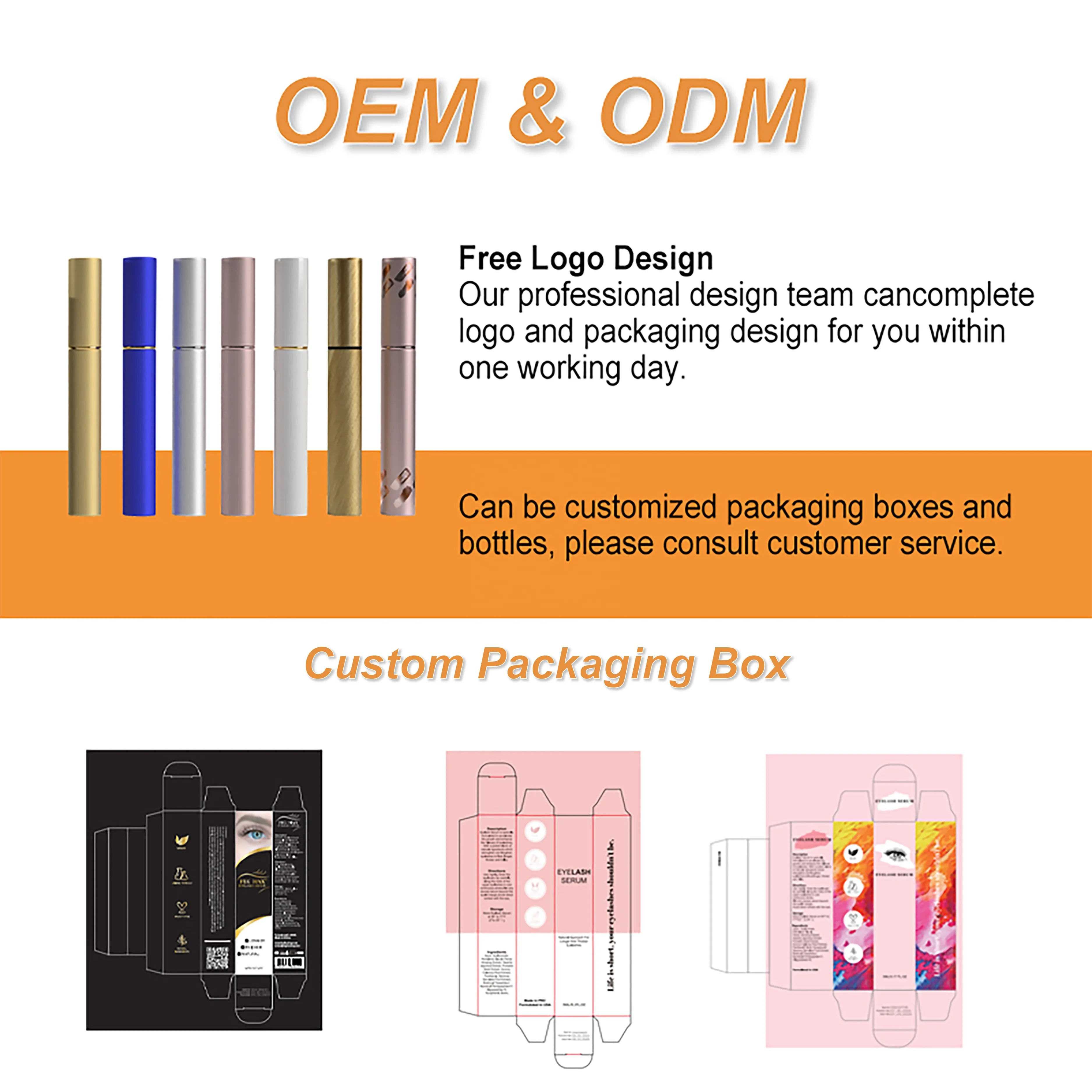 New Design Vegan Organic Boost Eyelashes Enhancers Customized Natural Volumizing Lash Growth Serum Private Label Eyelash Serum