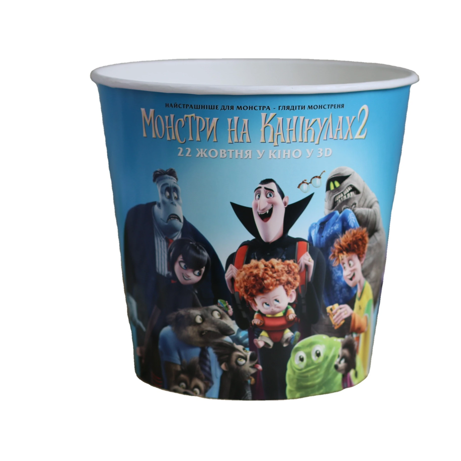 Popcorn bucket with PET lid plastic Plastic Popcorn Bucket With Pet Transparent Lid