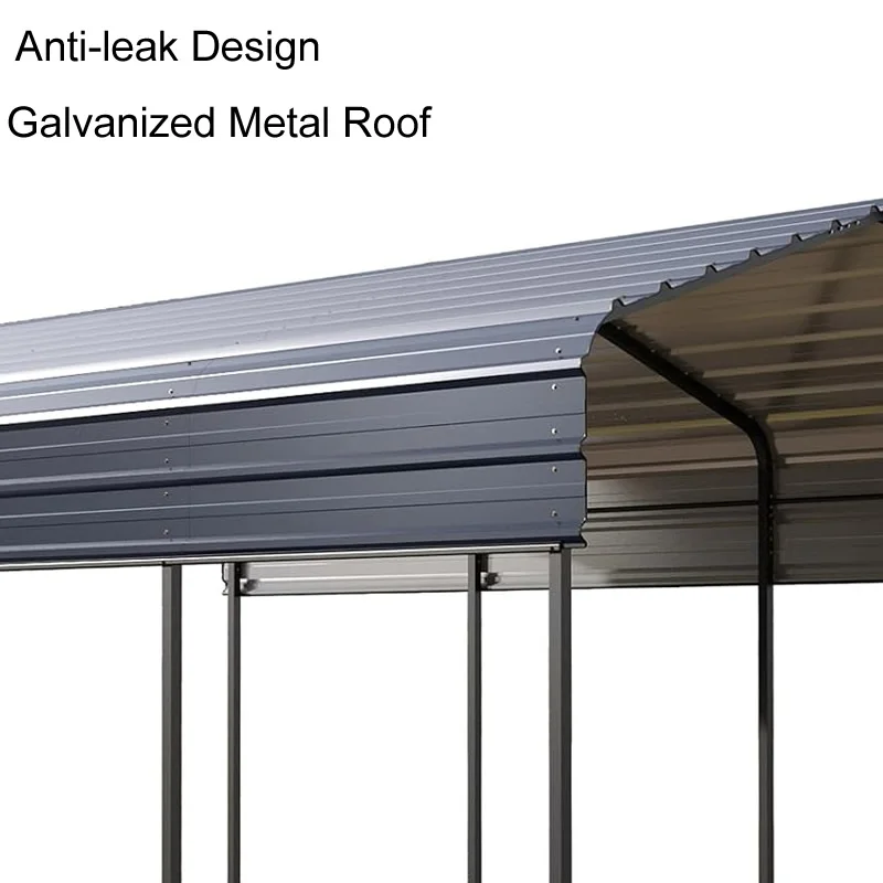 Outdoor Heavy Duty Metal Carport Garage Car Shelter Shade with Galvanized Steel Roof for Car Truck and Boats