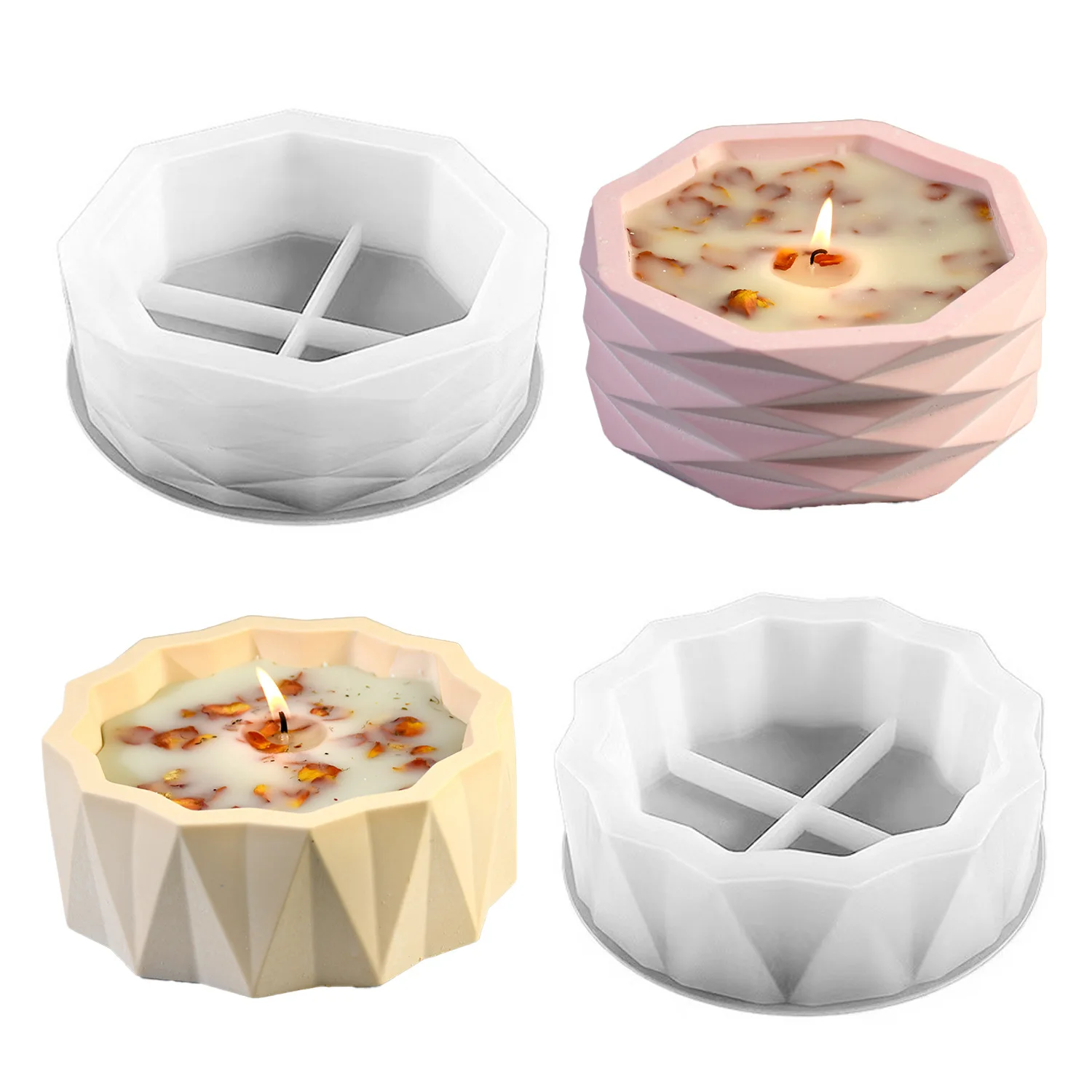 Drip mold multi-sided rhomboid section silicone mold gypsum flower pot aromatherapy gypsum storage box