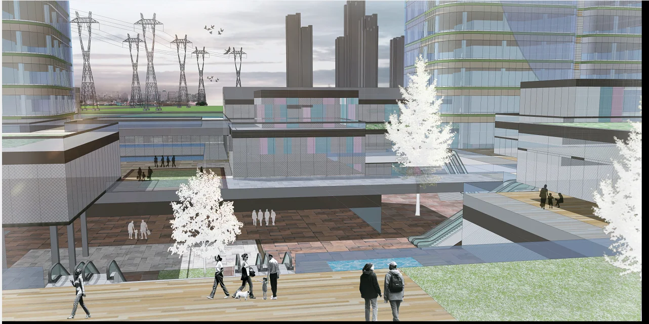 3d walkthrough building video for TOD design with SU model facede making and sounds also for interior design