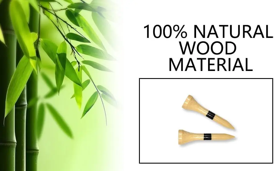 Golf Tees Durable Bamboo Tees  Friendly Biodegradable Material Reduce Friction Side Spin More Stable