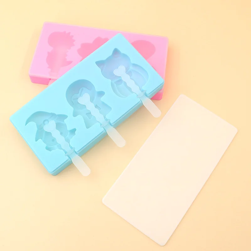 Food-Grade DIY Triceratops Tyrannosaurus Rex silicone ice cream mold 3D creative stereoscopic cartoon dinosaur pattern children