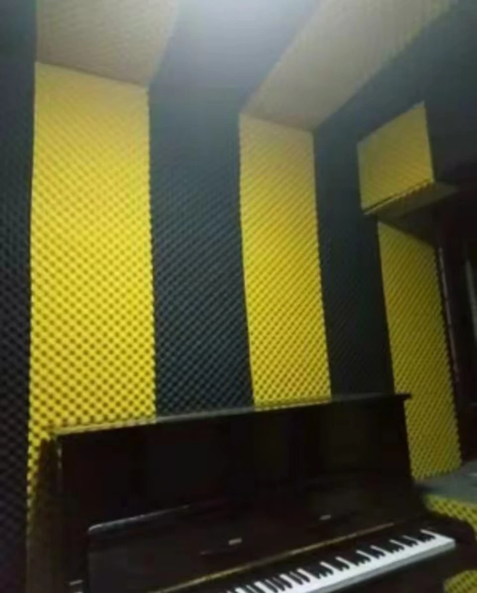 Foam acoustic panels for recording studios, made of flame retardant material