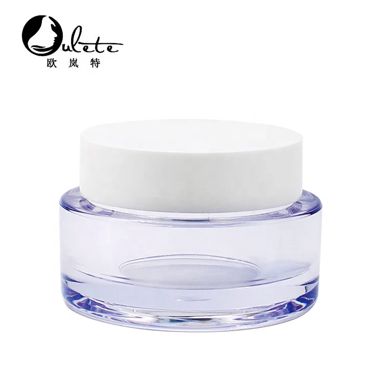 
50ml PETG food grades cosmetic jar with white cover plastic moisturizing cream container 