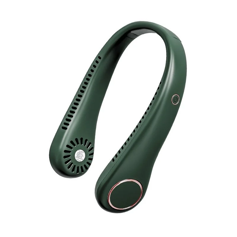 Портативный Usb-вентилятор для шеи, перезаряжаемый спортивный мини-вентилятор охлаждения в белой коробке, зеленое количество