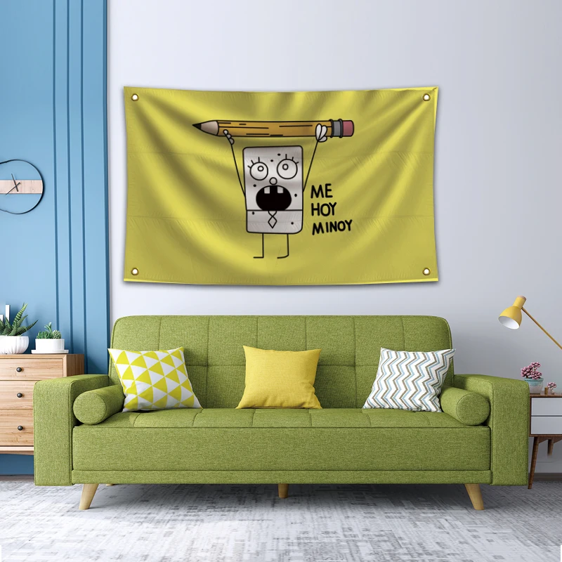 Promotional Advertising 100D Polyester 3x5FT Digital Printing Custom SpongeBob SquarePants Flags Banners