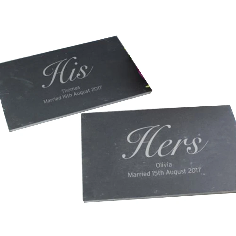 
2021 Newest Wholesale Custom Kitchen Laser Engrave Rectangle Slate Stone Plate 