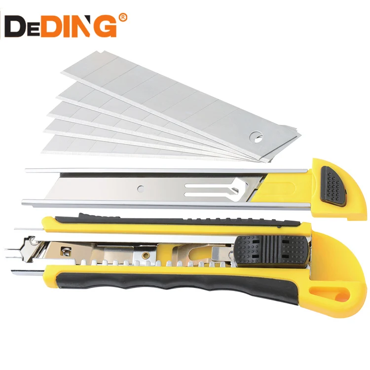 Utility Knife Box Cutter replceable Safe lock  Heavy Duty utility knife with blade storage slot