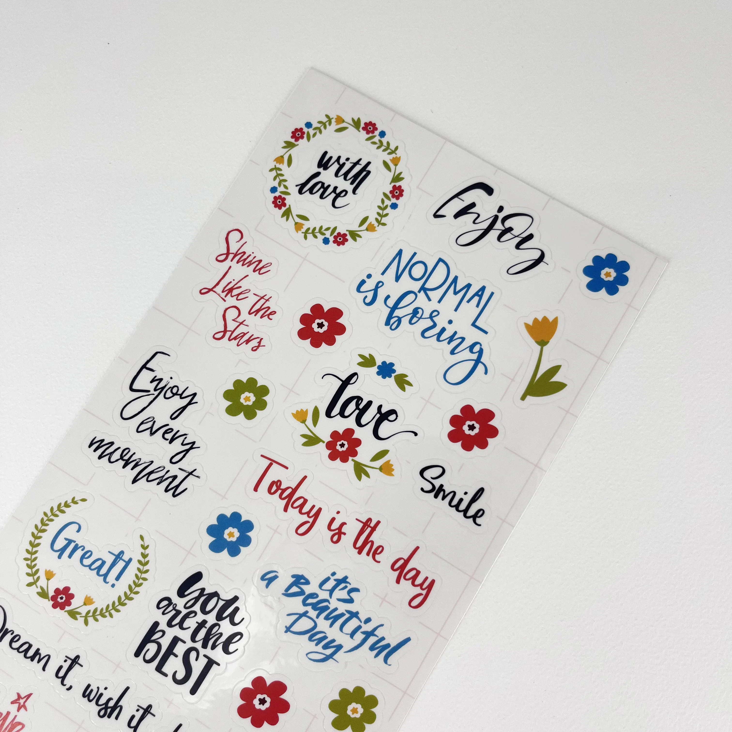 Custom DIY PVC Stickers Encouraging Signs PVC Sticker for Children Diary Decoration