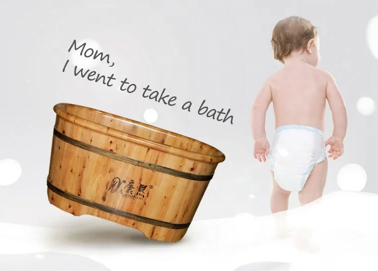 Portable Indoor Kids Wooden Bathtub For Sale Freestanding Baby Bath Tub