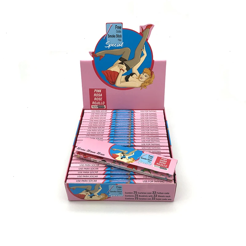 manufacture factory direct rolling papers custom logo material all size pink color