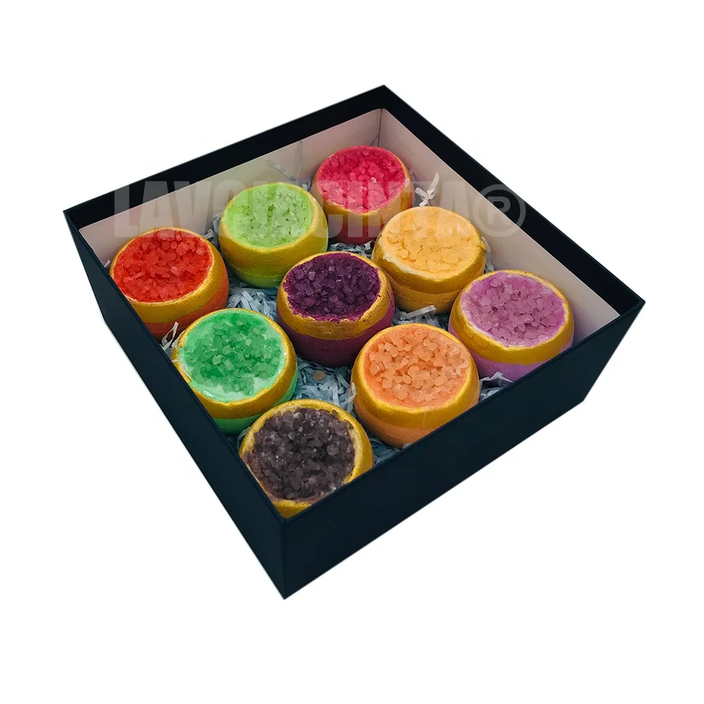 6 pieces  natural handmade large size donut bath bombs set with essential oils moisturizing aromatherapy for valentines