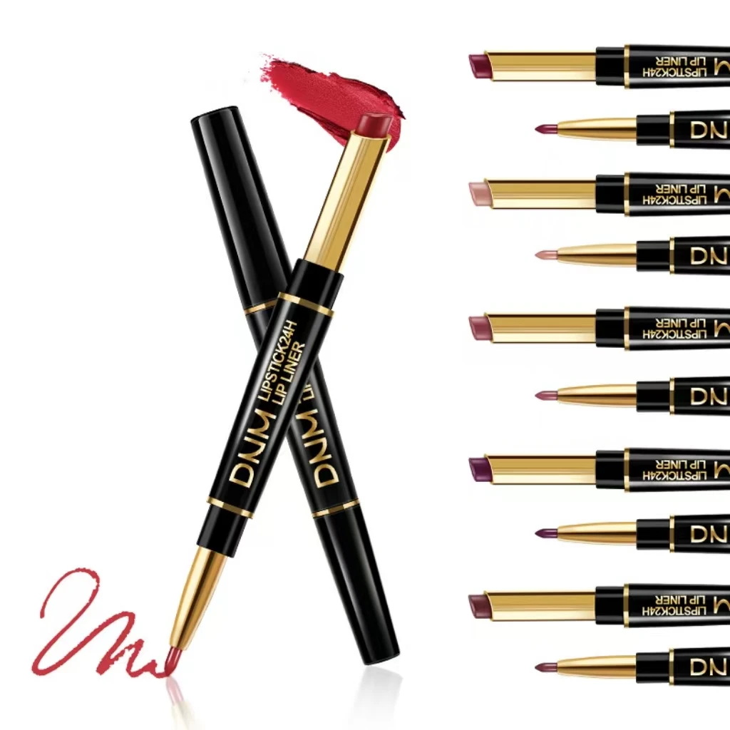 New Arrival Double Headed Lipstick Lip Line Pencil Waterproof Lipstick Women Lip Make Up Cosmetic Nude Matte Lipstick