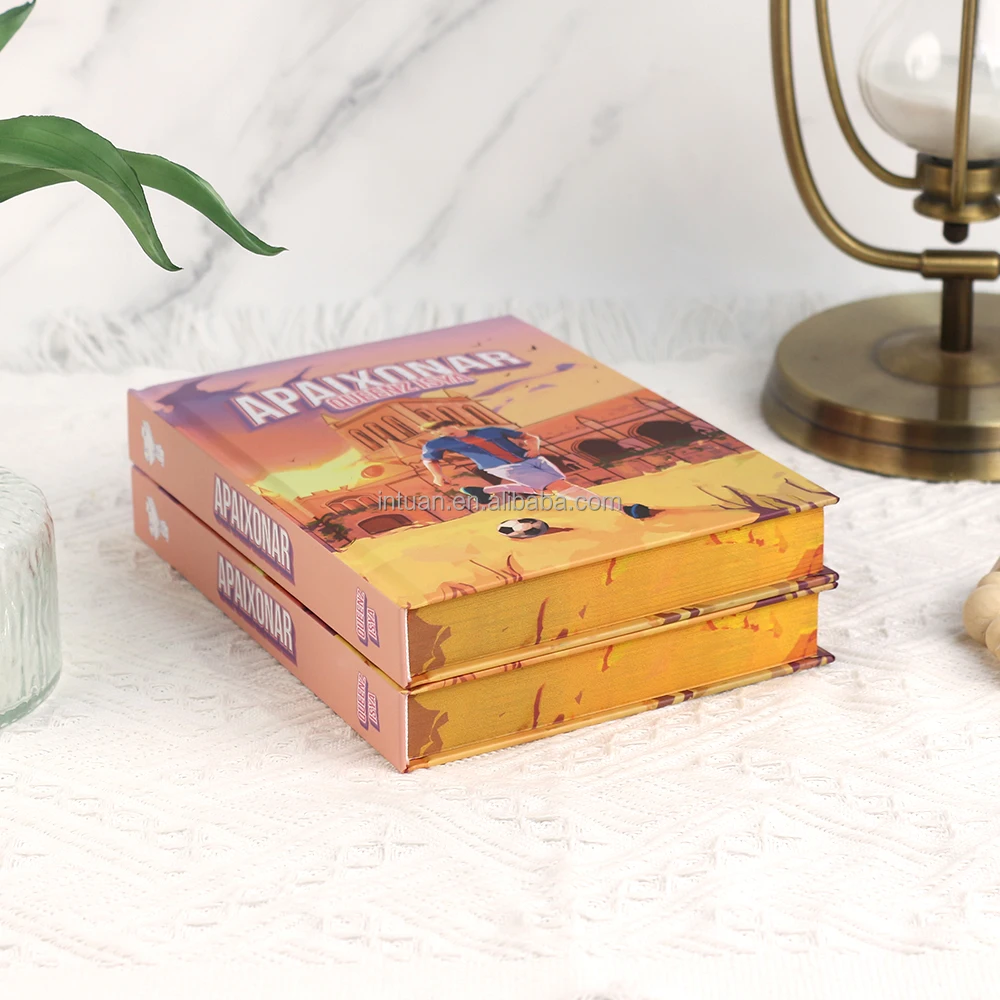 Custom Spray Painted Hardcover Novel Book Art Design with Offset Printing A4/A5 Size for Kraft Paper Packaging Carton Boxes