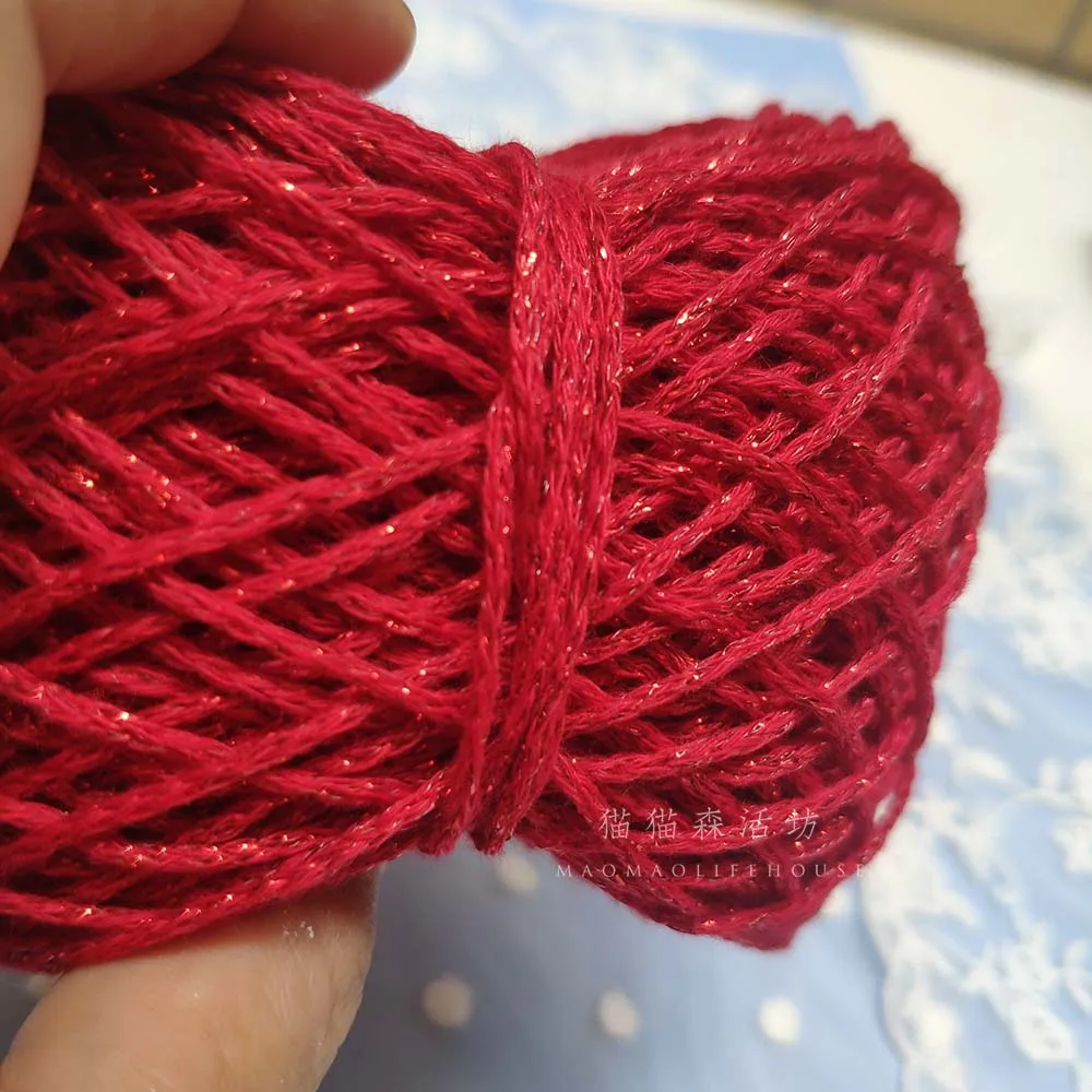 
Cotton hollow yarn with cotton coarse thread gold wool knitting doll flash light crochet thread light 