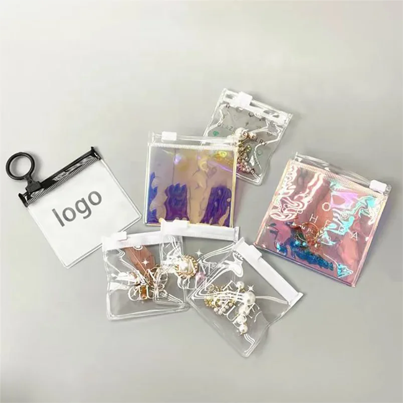 Custom Small Pvc Jewelry Plastic Zipper Bag,Reusable Frosted Jewelry Packaging Ziplock Bag