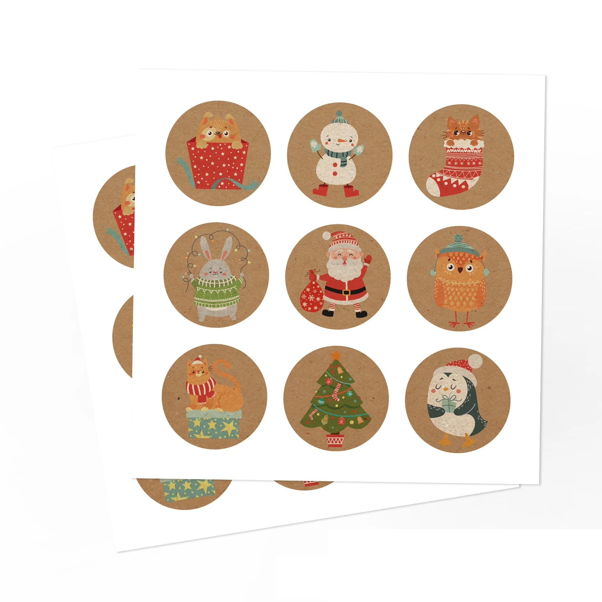 Party Christmas Kraft Paper Bag Stickers Envelope Mouth Stickers Gift Bag Stickers