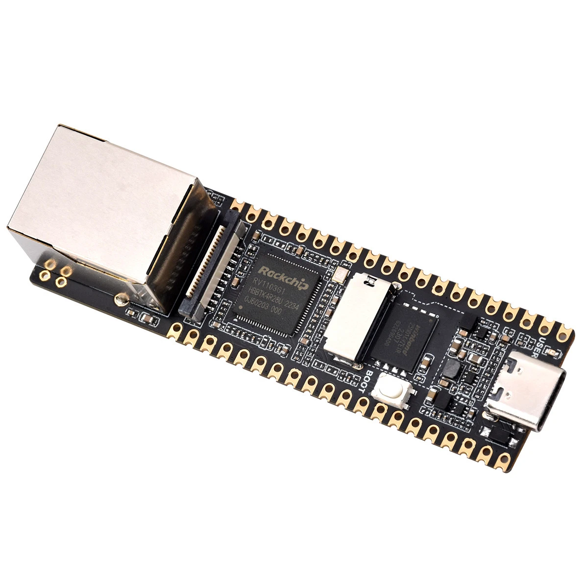 LuckFox Pico Plus RV1103 Linux Micro Development Board, интегрирует процессоры ARM Cortex-A7/RISC-V MCU/NPU/ISP с Ethernet