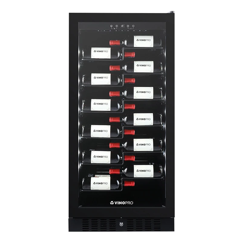 Vinopro 258L Black Wine Cabinet Glass Door Single Zone Compressor 70 Bottle Capacity Label View Smart Wine Cooler Refrigerator