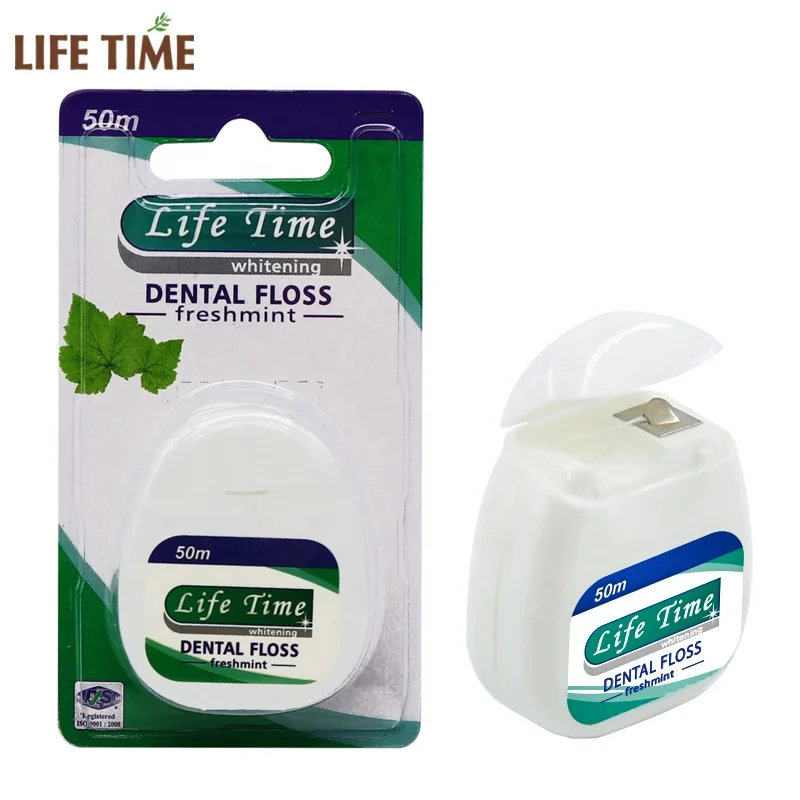50M mint&waxed coconut flosser private label free sample dental floss
