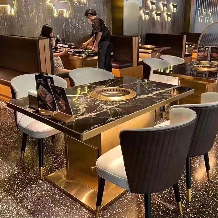 Коммерческий стол корейский гриль для барбекю Электрический бездымный корейский стол для барбекю