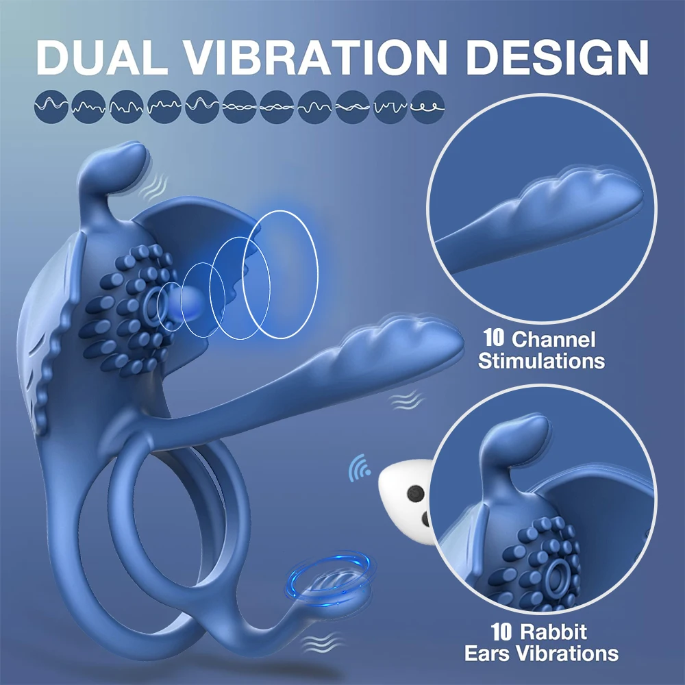 Cross border explosive swan lock ring wireless remote adult sex toys double motor vibration penis massage masturbation device
