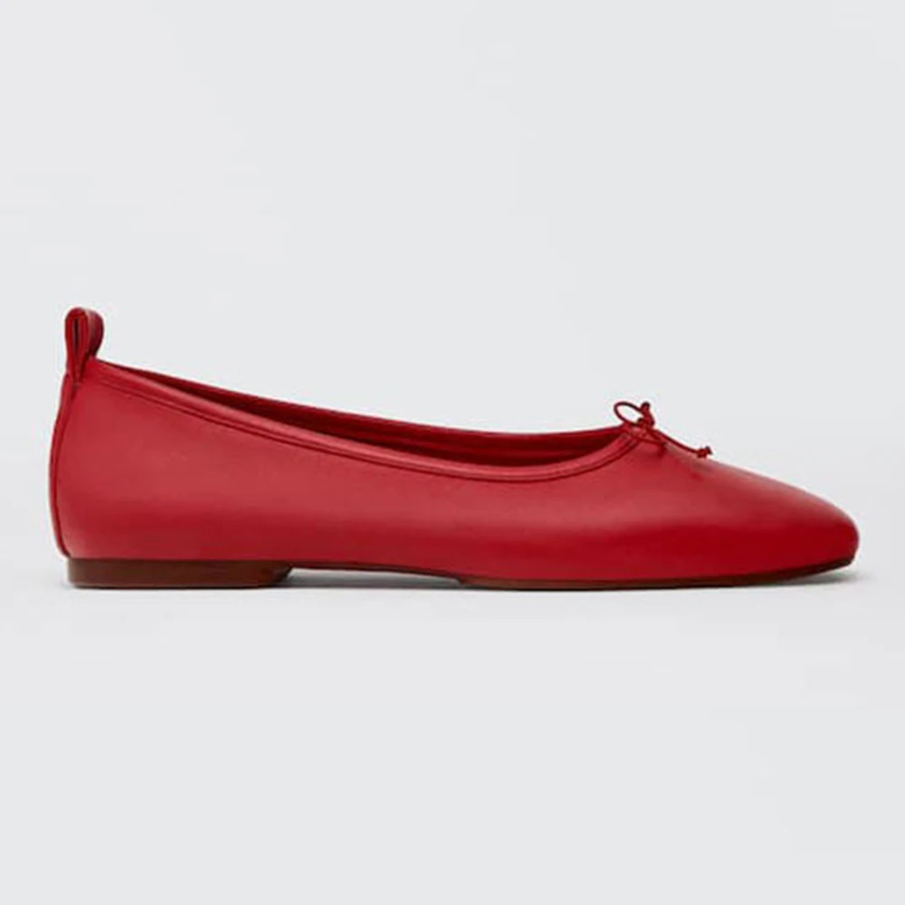 2023 New Style Women summer Casual Sheepskin Ballet Flat single Shoes Comfortable Slip-On Genuine Leather Dance Shoes