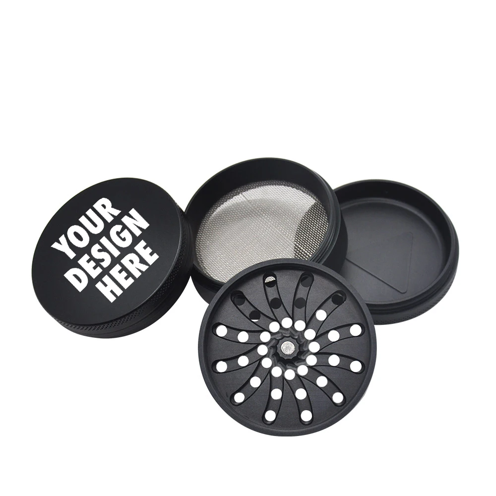 Wholesale 63mm 4 Layers New Design Vortex Tobacco Grinder CNC Aluminum Spice Cursher Herb Grinder Smoking Accessories