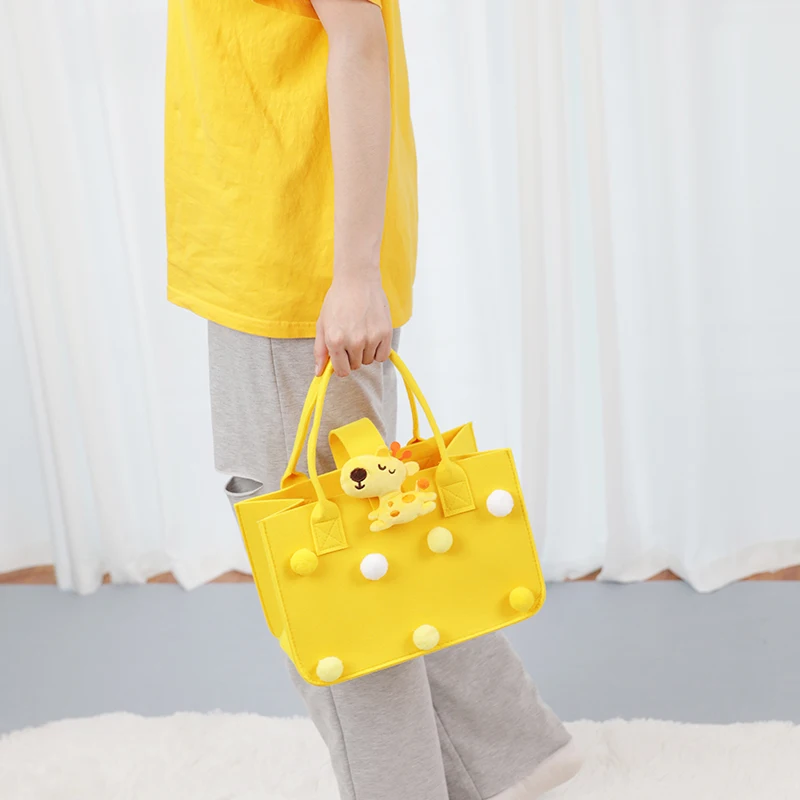 Snap button watch gift needle felt jewelry bag felt tote bag portable felt organizer baby caddy felt diaper bag