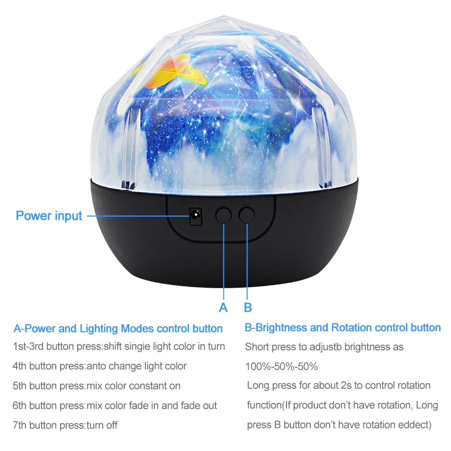 Romantic Starry Sky Star Projector Lamp Planet Earth Universe LED Colorful Rotate Flashing Magic Diamond Projector Night Light