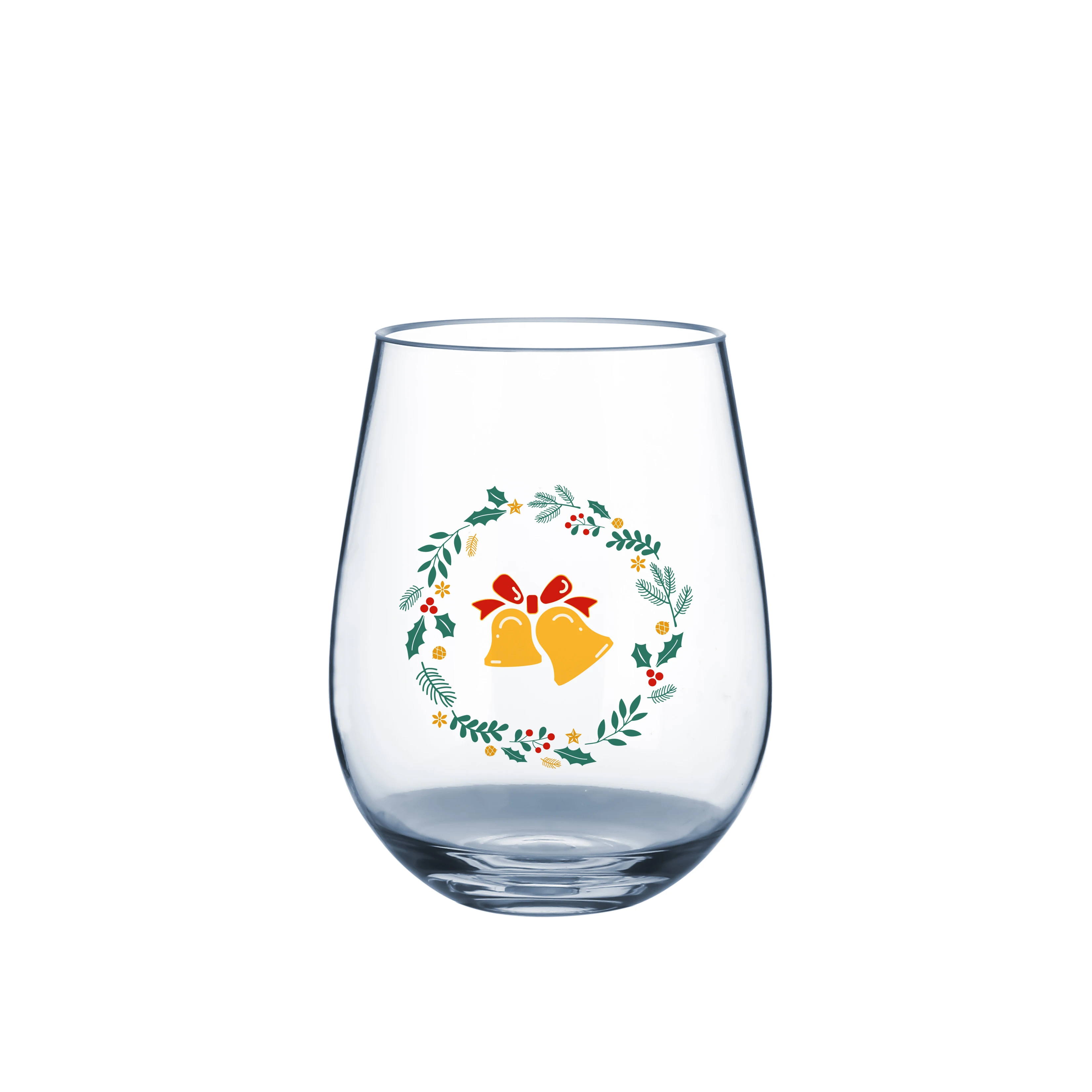 Shatterproof Crystal Wine Tumbler Wedding Glass Reusable Plastic Tritan Stemless Wine Glass