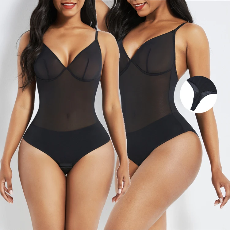 Высокое качество прозрачная сетка Full Body Shaper метка частного назначения стринги Корректирующее