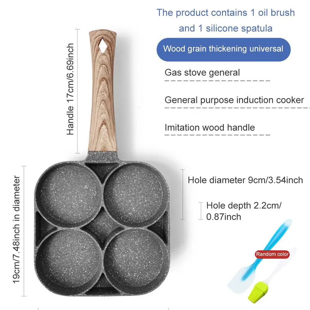 
2020 New Fried Egg Pan Non-stick Four-hole Omelette Pancake Pot 