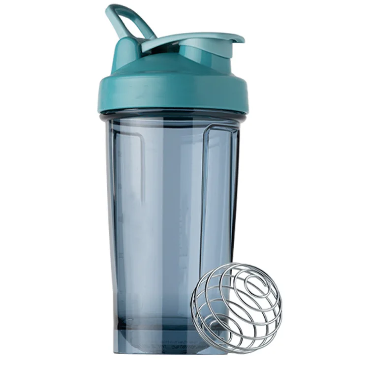 2023 Hot Selling Gym Fitness Water Bottles Plastic Protein Shaker Bottle With Metal Mixer