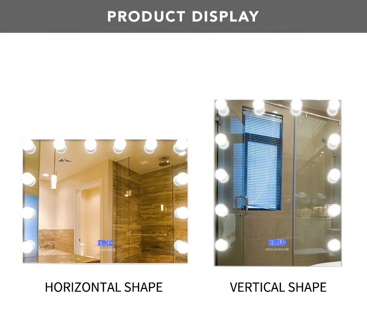 Free Sample2019 the Newest ABS Plastic express specific bluetooth speaker bathroom wall mounted mirror with 3 colors temperature